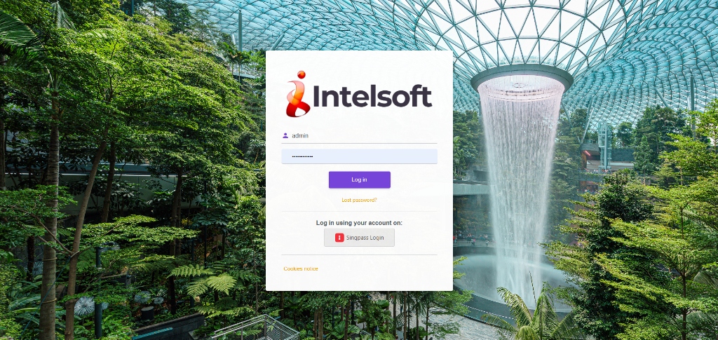 IntelSoft LMS login screen