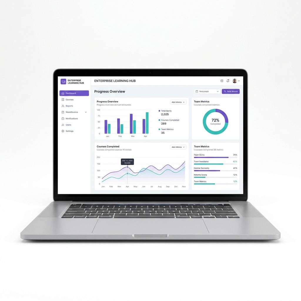 IntelSoft LMS laptop mockup
